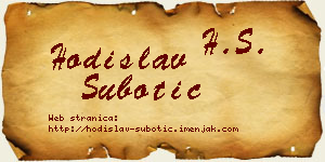 Hodislav Subotić vizit kartica